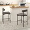 Set of 2 20-Inch Upholstered Bar Stools with Backrest for Counter Height Seating